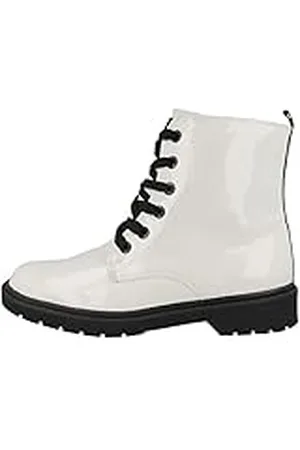 QS by s.Oliver Meisjes, uniseks kinderveterboots 5-45211-39, Offwhite patent 5 45211 39 145, 31 EU