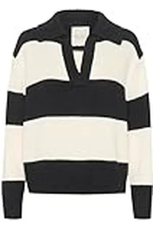 Part Two Damestrui V-Notch Neck Johnny Collar Casual Fit Rib Knit, , XL