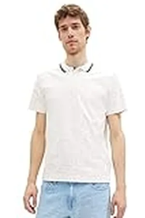 TOM TAILOR Heren 1036441 Poloshirt, 31835-White Broken Structure Design, XL, , XL