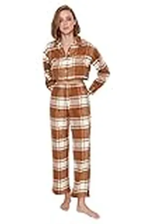 Trendyol Dames geruite geweven pyjamaset, , 38 (pak van 2)