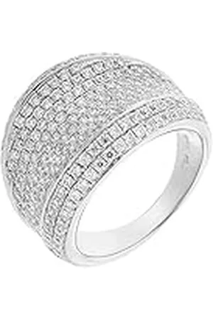 ORPHELIA Damesring 925 gerhodineerd zirkonia wit briljant geslepen Gr. 50 (15,9), 56 (17.8), , Zirkonia