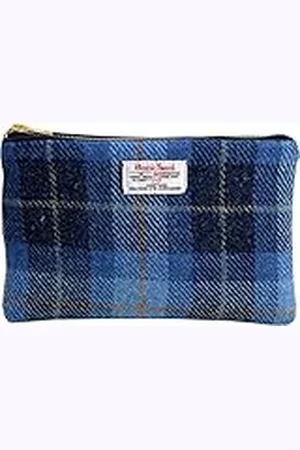 Vagabond Bags Ltd Vagabond Bags Harris Tweed Blue Check Large Cosmetic Bag Toilettas, 24 cm