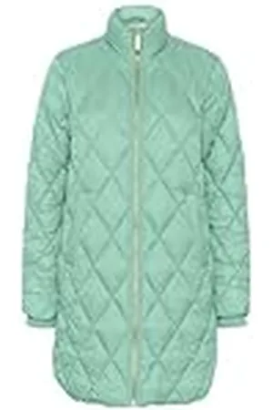 Part Two Damesjas Quilted Casual Fit High Collar Mid-Thigh Lengte Rits, , 40