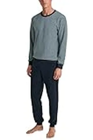 Calida Relax Terry Pyjama Manchetten Blue Satijn, maat 50, , 50