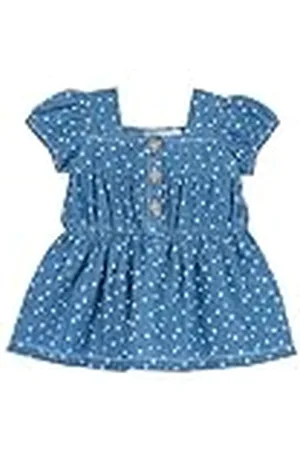 chicco Lichte denim jurk met korte mouwen voor meisjes, , 24 Maanden