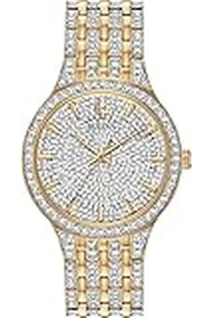 BULOVA Crystal Pave 3-Hand Quartz Slim Case Horloge, , 40mm, Crystal Quartz Gold-Tone roestvrij stalen armband Crystal