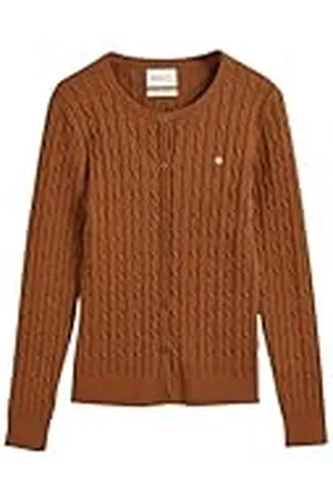 GANT Stretch Cotton Cable Cardigan, , XS