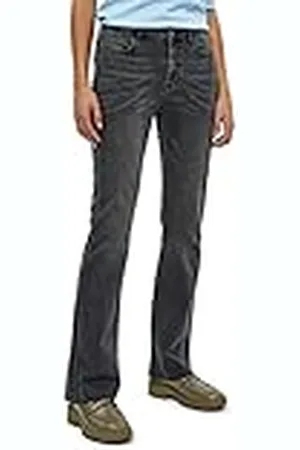 Minus Nieuwe Enzo Mid Waisted Flared Jeans, Grijze Jeans Voor Vrouwen Uk, Lente Jeans, Maat 8, 129 Donkergrijs, 34