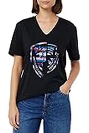Blauer T-shirt met korte mouwen, , XS voor dames, , 34 NL