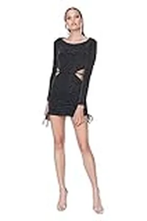 Trendyol Dames Glam Mini Bodycon Getailleerde Gebreide Jurk, , 66
