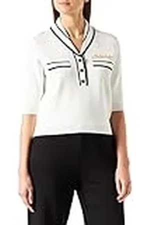 Pinko Foshan poloshirt voor dames met satijnen punt, Milaan, , XL
