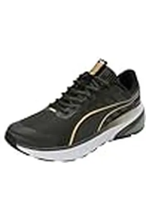PUMA Unisex Cell Glare Road hardloopschoen, Dark Olive Sun Stream Zwart, 44 EU