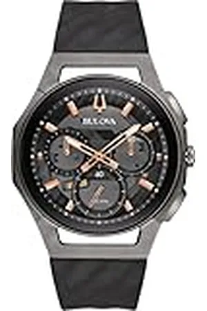 BULOVA Herenhorloge chronograaf kwarts met rubberen armband 98A162, , Armband