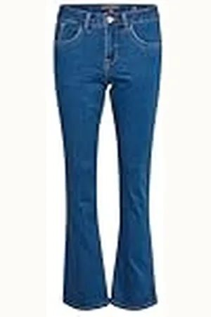 Cream Dames Jeans Slim Fit Bootcut Legs Midrise Waist Regular Waistband, , 30W