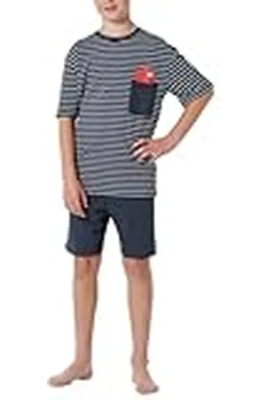 Schiesser Jongens Pyjama Lange Pyjamaset, Graphit_182649, 164, , 164 cm