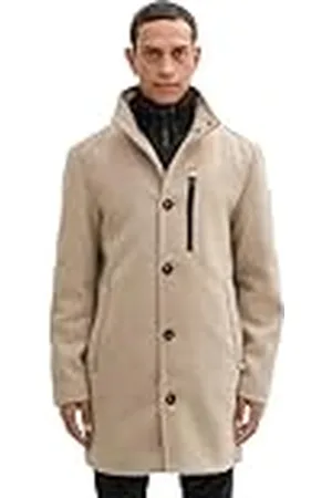 TOM TAILOR Heren 1043708 wollen jas, 36083-Taupe Wool Twill, M, , M