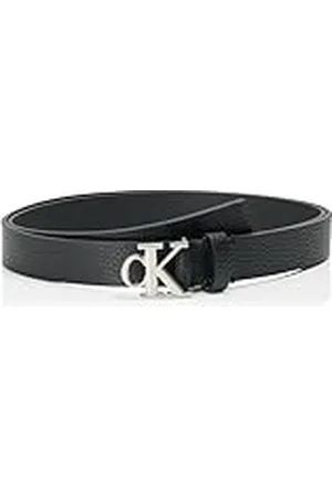 Calvin Klein 8719965074583 Dames MONOGRAM PLACQUE BUCKLE 25MM LV04K7003G vaste riem, zwart (Na zwart/tin), 100, , 100