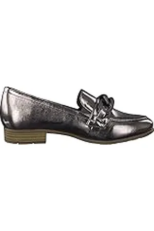 Jana Dames loafer zonder hak van imitatieleer met ketting, breedte H, extra breedte, , 40 EU