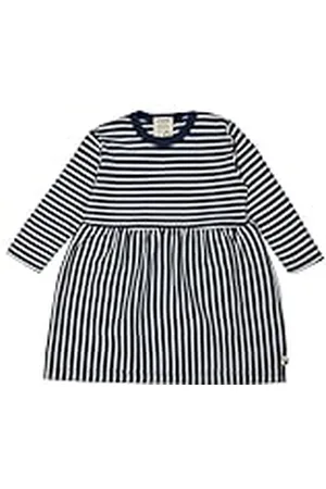 loud + proud Meisjes lange mouwen gestreept met rib, GOTS-gecertificeerd kinderjurk, , 74-80