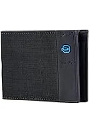Piquadro Herenportemonnee met muntvak, Chevron/Blauw, Eén maat, Hedendaags