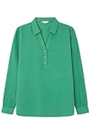 Springfield Dames Linnen Polo Style Shirt Businesshemd, Ivoor, 34, ivoor, 34