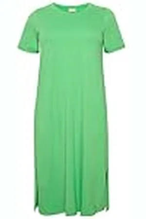 Kaffe Plus-Size Maxi Dress T-shirt voor dames, korte mouwen, ronde hals, , L (Grote Maten)