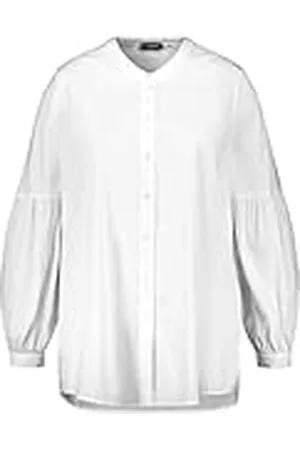 Samoon Damesblouse met ballonmouwen, ballonmouwen, lange mouwen, manchetten, blouse, effen, , 44