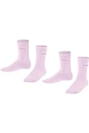 ESPRIT Unisex Kids Foot Logo 2-Pack Sokken Ademend Biologisch Katoen Versterkte Slijtvaste Zachte Platte Naad Voor Drukvrije Tenen Effen Voor Dagelijks Dragen En School Multipack 2 Paar, Roze (Roos