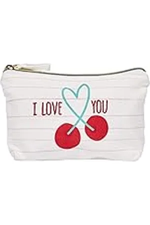 DRAEGER PARIS 1886 Katoenen tas I love you - tas met ritssluiting - opslag voor make-up, lippenstift, potloden - ideaal cadeau voor verjaardag, voor alle gelegenheden - 100% katoen, , 21x12cm