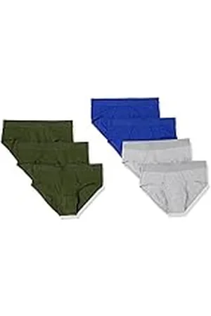Amazon Heren katoenen jersey slip (verkrijgbaar in groot en lang), pak van 7, donker olijfgroen/koningsblauw/grijs heather, L