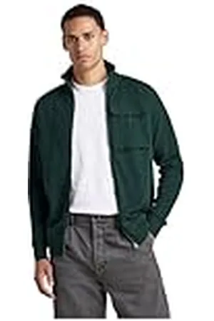 G-Star RAW Heren lichtgewicht sweatjack Logo Tape Center Back Zip T-shirts, (bladeren D22393-d250-4287), XS