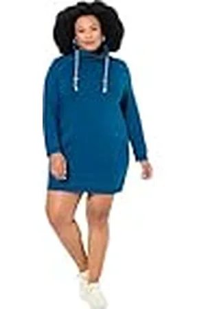 Ulla Popken Sweatjurk voor dames, opstaande kraag, lange mouwen, zakken, , 54/56 NL