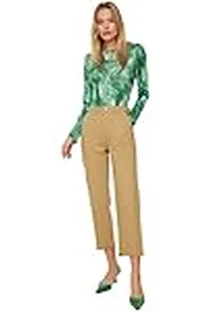 Trendyol Vrouwen Jeans Camel Tassel detaililed High Waist straight Jeans, , 38