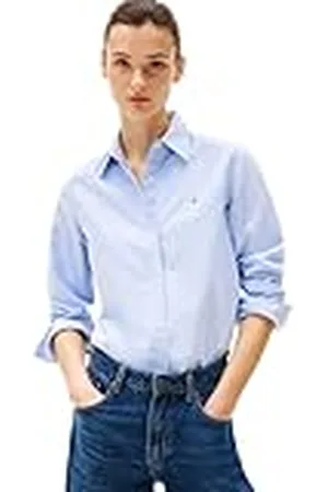 Tommy Hilfiger Dames OXFORD RELAXED FIT OVERHEMD WW0WW46111, blauw, 42, , 68