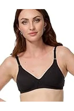 Nur Die Katoenen beha, beugelloze dubbellaagse softcup-beha, zacht, comfortabel, onzichtbaar, naadloos onder de kleding voor dames, zwart, 85C