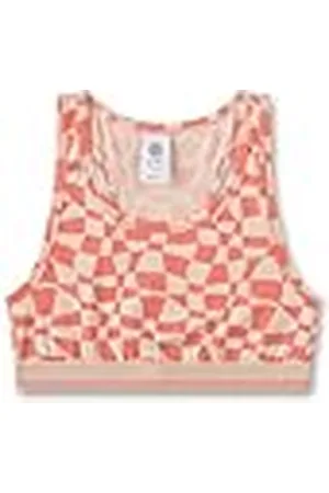 Sanetta Meisjesbustier | Comfortabele en comfortabele bustier voor meisjes van biologisch katoen. Ondergoed met geweven band en geruite allover | Meisjes Bustier, , 152 cm
