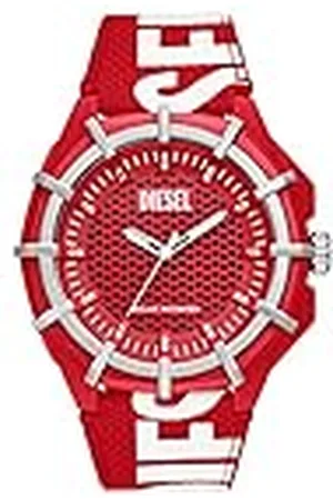 Diesel Horloge met montuur voor heren, Kwartsuurwerk op zonne-energie met Siliconen, roestvrij stalen of leren band, , 51MM