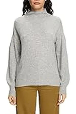 ESPRIT Pullover met opstaande kraag van katoenmix, , XS