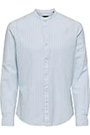 Only & Sons ONSCAIDEN LS Mao Stripe Linnen Shirt NOOS, , S