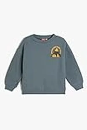 Koton Babyboys T-shirt met lange mouwen en ronde hals, bedrukt detail, geborsteld, interior sweatshirt, , 6-9 Monate