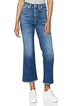 7 for all Mankind Dames Hw Vintage Cropped Boot Bootcut Jeans, Blauw Midden Blauw Gl, 32W x 28L