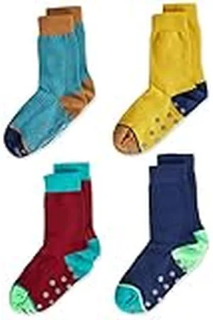 QS by s.Oliver Socks Unisex Kinderen Online Junior Hygge Organic Rib 4-pack sokken, Brittany Blue, 39/42