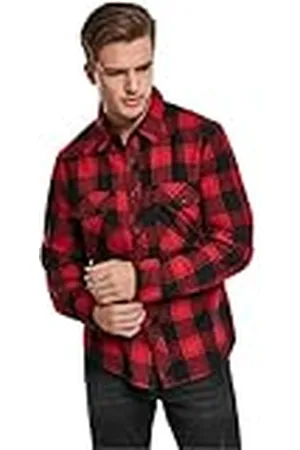 Build Your Brand Checkshirt heren red/black 4xl, , 4XL