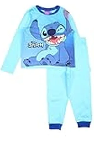 Disney Lilo & Stitch katoenen jongenspyjama, comfortabel en behaaglijk, leuk design voor winternachten, , 3 Jaren