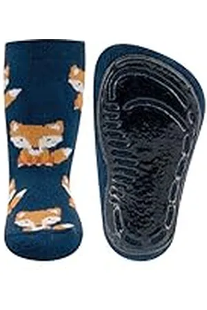 Ewers Stopper sokken vos, sokken met antislip zool voor jongens, antislip sokken met rubberen zool, 1 paar antislip kindersokken voor jongens, maat 21-22
