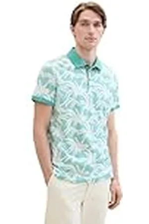 TOM TAILOR Basic poloshirt voor heren met zomerse allover-print, , M