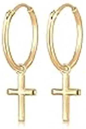 Elli Oorbellen Dames Creolen Kruis Hanger Geloof Religie in 925 Sterling Zilver