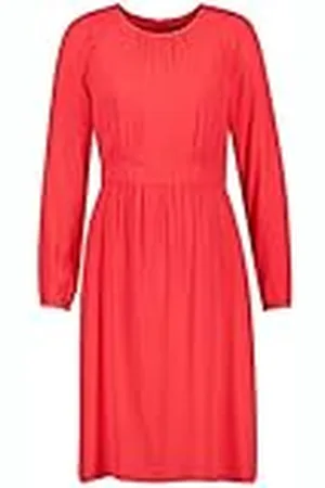 Taifun Feestjurk voor dames met uitlopende rok, getailleerde blousejurk, cocktailjurk, jurk, vrijetijdsjurk, feestelijke jurken, vloeiend knielange mouwen, raglanmouwen, wijde mouwen, , 34