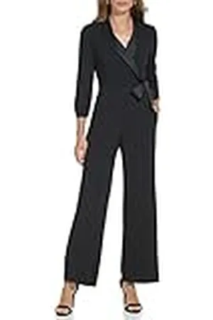 DKNY Womens lange mouw crêpe met satijnen kraag, , 8