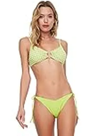 Trendyol Dames trekkoord verbonden v gesneden met lage taille zes bikinibroekjes, , 36
